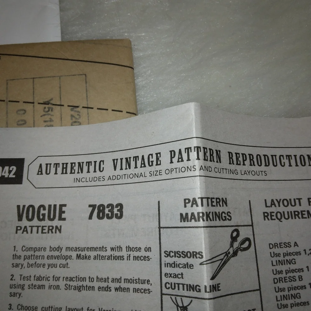 VOGUE V2042 Sz 18-26 Misses 1970s Reprint Dress In 2 Length